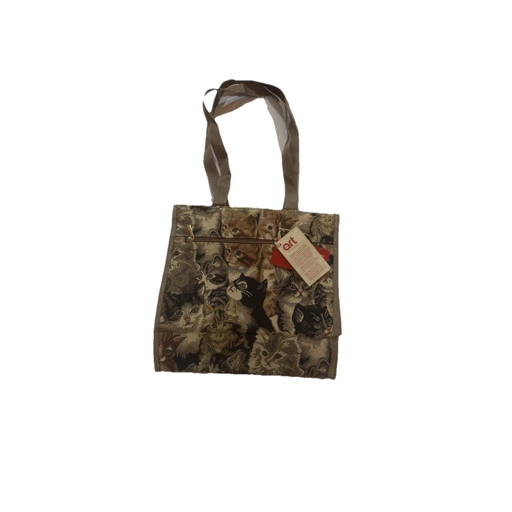 Signare Art of Tapestry Cat Print Tote Purse Shopper Bag New With Tags